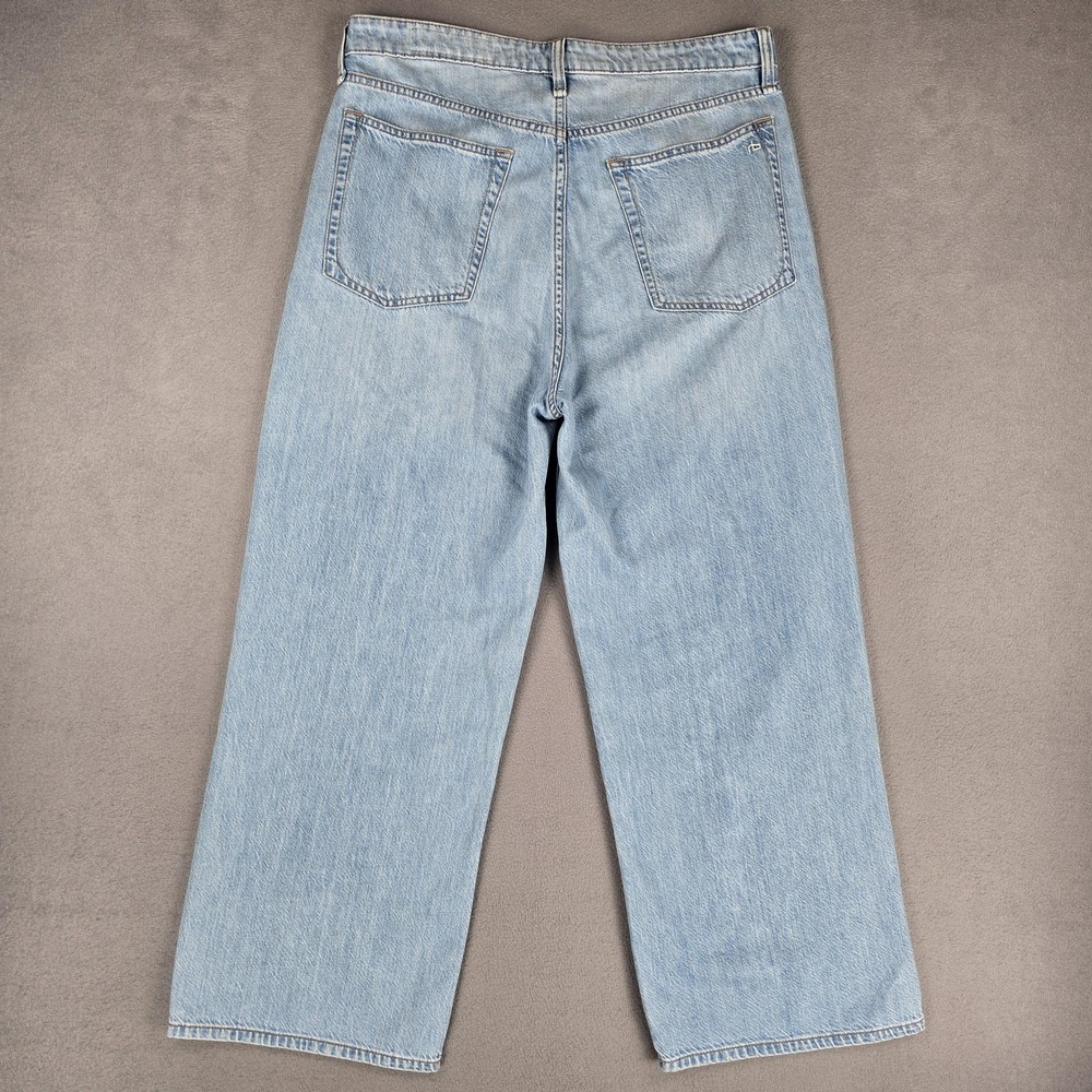 Rag & Bone Lori Mid Rise Crop Jeans Womens 30 Light Wash Wide Leg Denim Relaxed - Picture 2 of 15